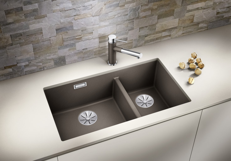Blanco Subline 430/270-U UXI kjøkkenvask, 75,5x46 cm, klippegrå