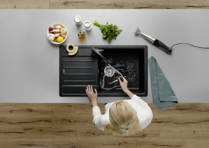 Blanco Mida-S køkkenarmatur, udtrækstud, grå