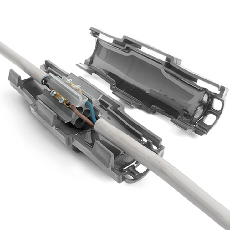 Raytech Koblingsboks med gel 180x60x60 mm, med klemme, 5x2,5-10 mm²