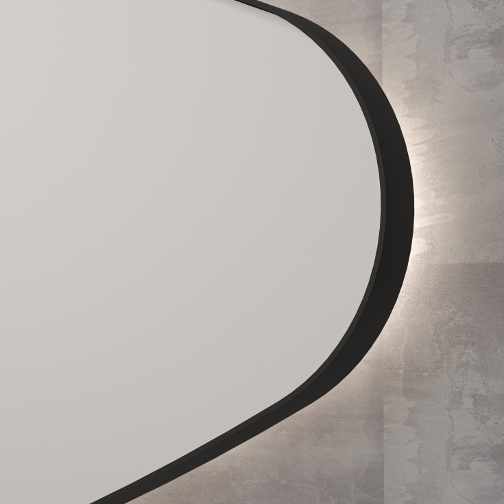 Sanibell Ink SP23 spegel, 100x60 cm, höger, svart