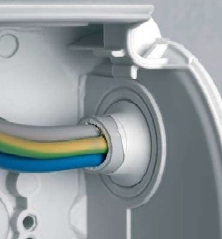 Hensel DK0404W membrandåse, 104x104 mm, grå