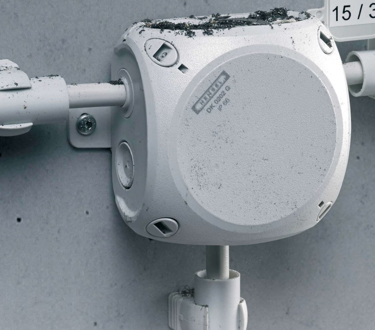 Hensel DK0202G membrandåse, 93x93 mm, grå