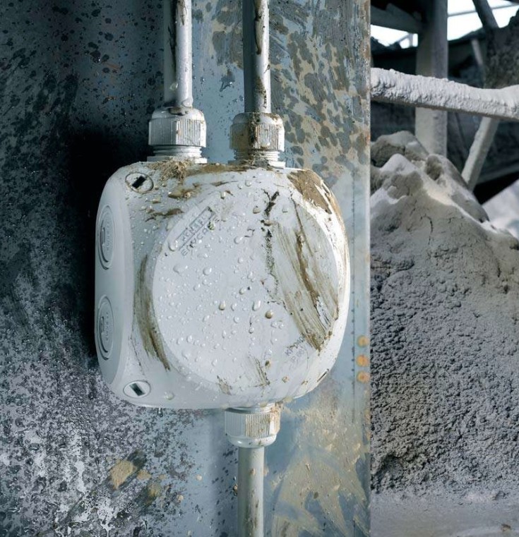 Hensel DK0606G membrandåse, 130x130 mm, grå