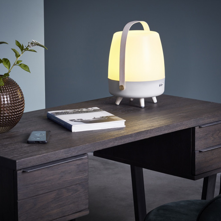 Kooduu Lite Up Play oppladbar lampe med høyttaler, beige