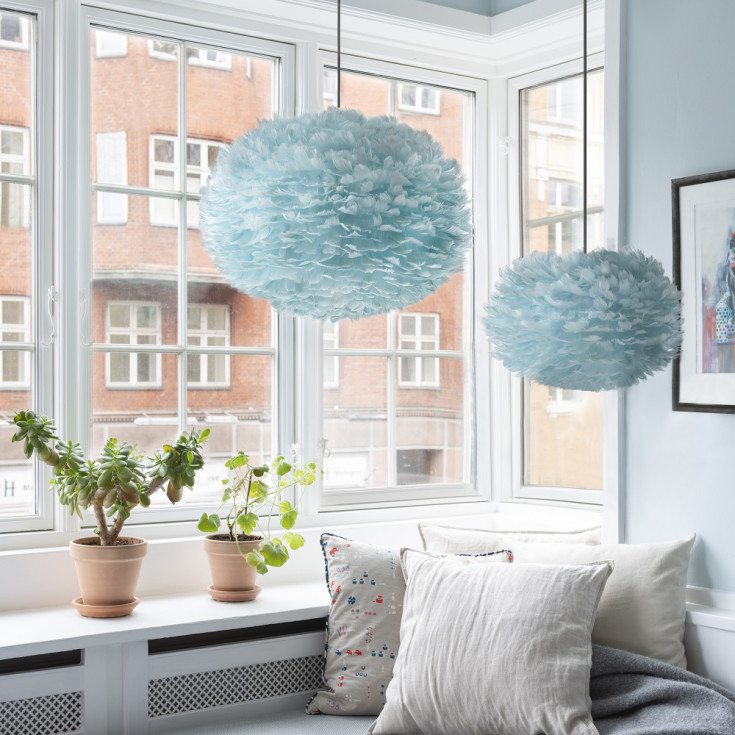 Umage Eos fjerlampeskærm, lyseblå, Ø35 cm