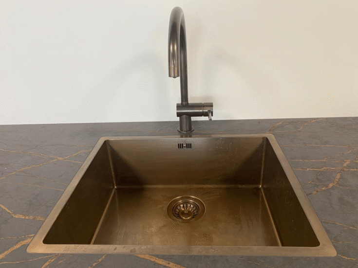 Lavabo Kubus 500 Soft kjøkkenvask, 54x44 cm, brunert messing