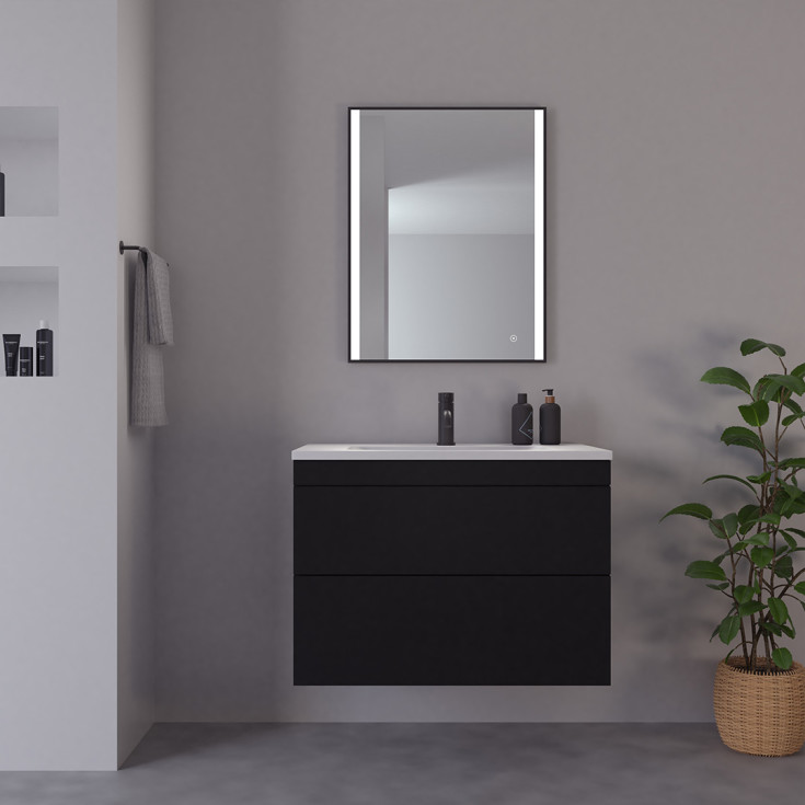 Loevschall Nyborg speil med lys, 60x75 cm