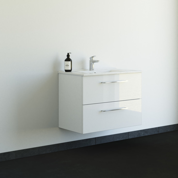 Dansani Mido+ möbelpaket, 81x45,5 vit högglans