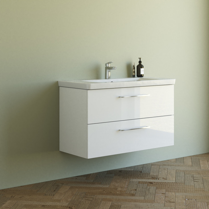 Dansani Mido+ møbelpakke, 102,7x47,2 hvit høyglans