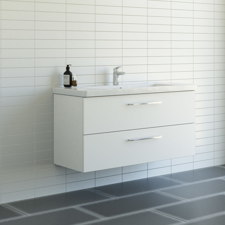 Dansani Mido+ møbelpakke, 122,7x47,2 matt hvit