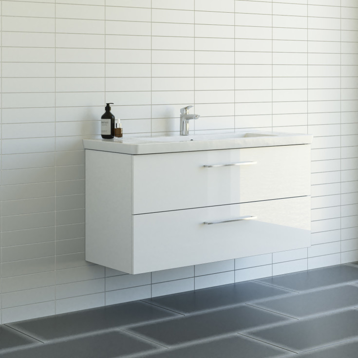 Dansani Mido+ møbelpakke, 122,7x47,2 hvit høyglans