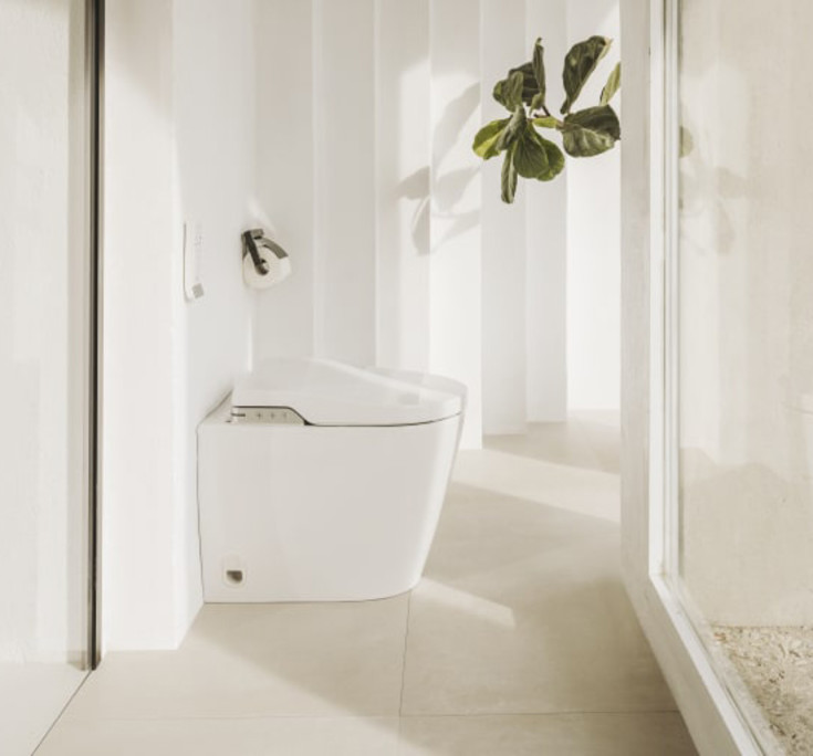 Roca Inspira douchetoilet, m/ integreret cisterne, hvid