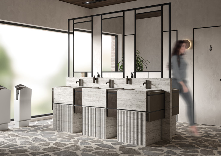 Damixa Silhouet Touchless servantbatteri, antrasitt