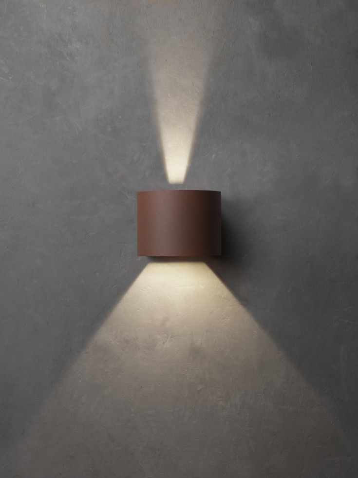 Bonito udendørs væglampe 2x5W 3000K IP65 dæmpbar, corten