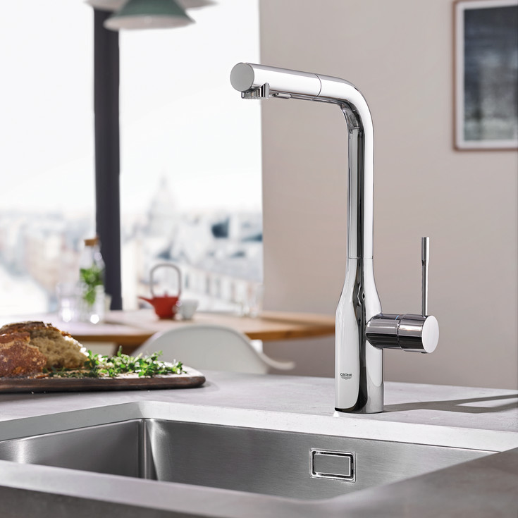 Grohe Essence köksblandare, utdragbar pip, krom