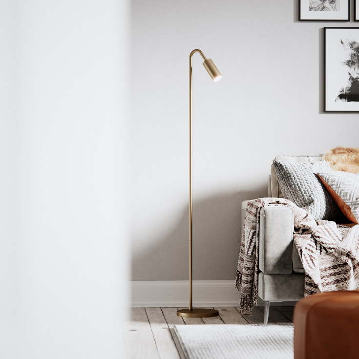 By Rýdens Curve golvlampa, guld
