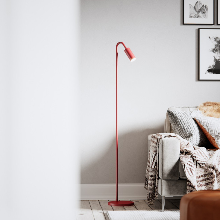 Curve Gulvlampe GU10 H146cm, rustrød