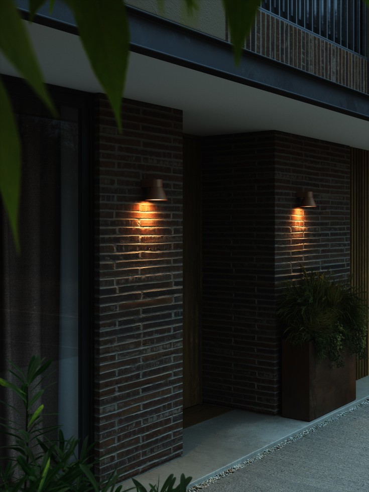 Nordlux Kyklop Cone utelys vegg, rust