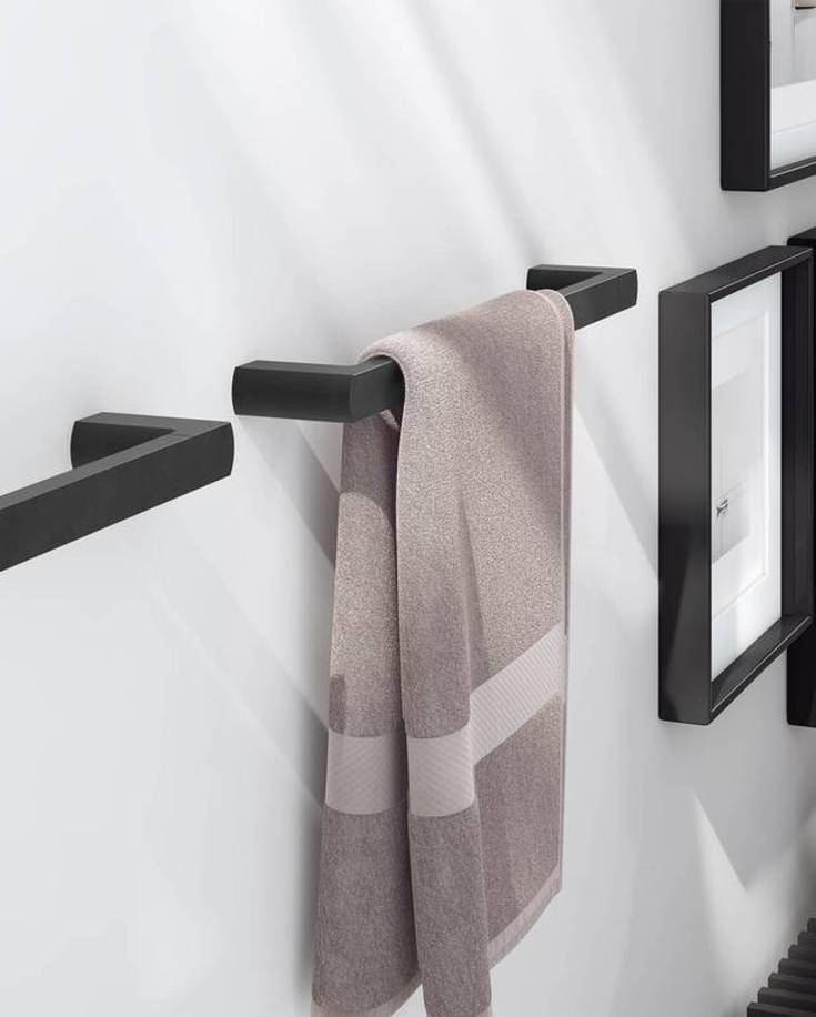 Gustavsberg Square håndklædestang, 45 cm, mat sort