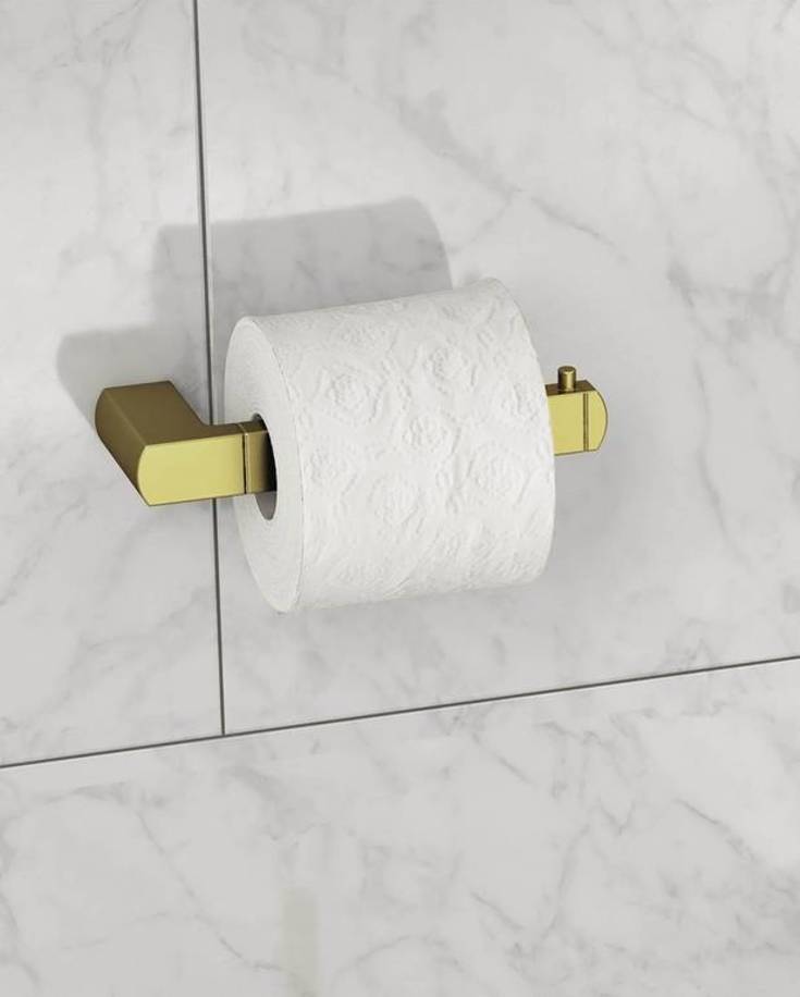 Gustavsberg Square toiletrulleholder, børstet messing