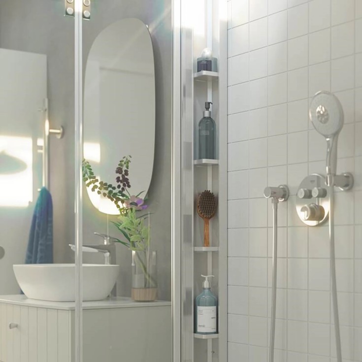 Dansani Match Tower brusehylde, til model A, B, E, satin