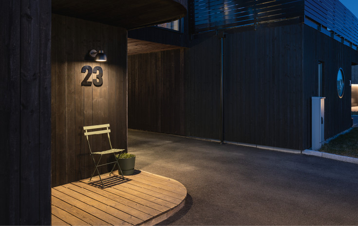 SG Herning udendørs væglampe, sort, Ø18 cm