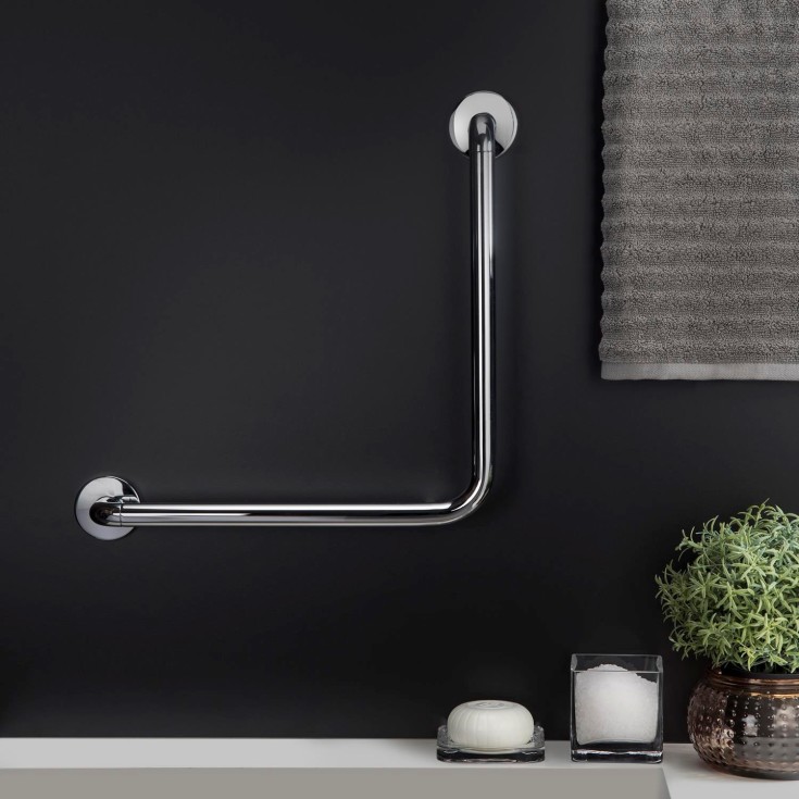 Cosmic Architect støttegreb, 40x40 cm, højre, krom