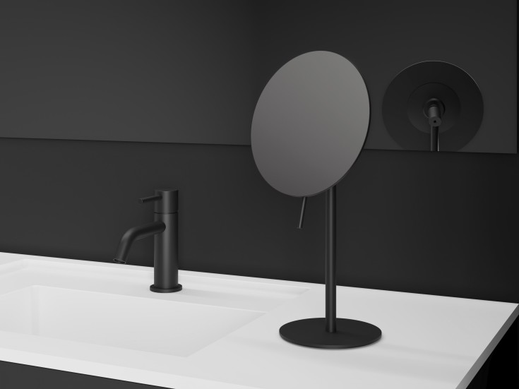 Cosmic Essentials makeup spejl, Ø17,1 cm, mat sort