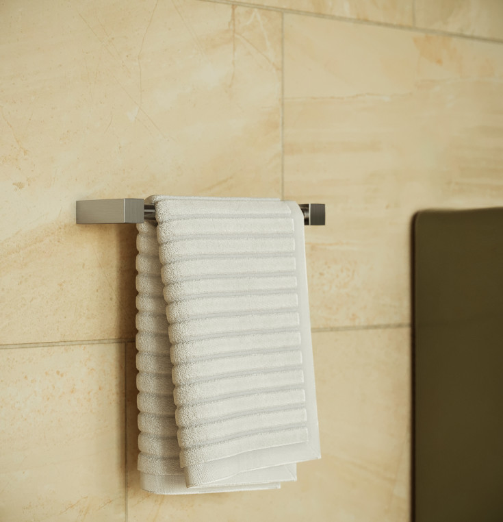 Cosmic Metric håndklestang, 22 cm, børstet rustfritt stål