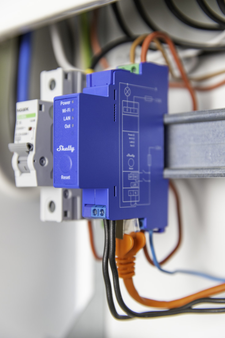 Shelly Pro 1 WiFI relæ med potentialfrit kontaktsæt (230VAC)