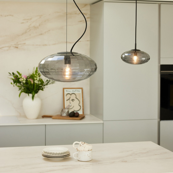 Halo Design Mesh pendellampe, røykfarget, Ø20 cm