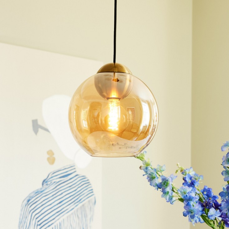 Halo Design Bubbles pendellampe, ravfarget, Ø24 cm