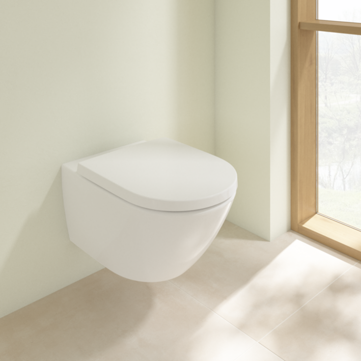 Villeroy & Boch Subway 3.0 vägghängd toalett, utan spolkant, rengöringsvänlig, vit