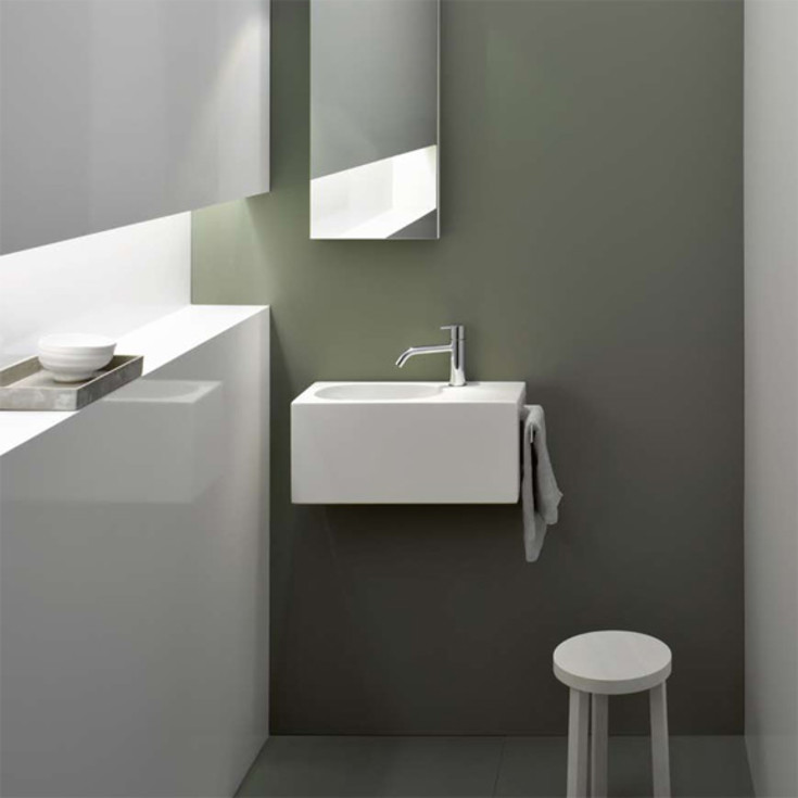 Alape XXS1 håndvask, 58x23,6 cm, venstre, hvid