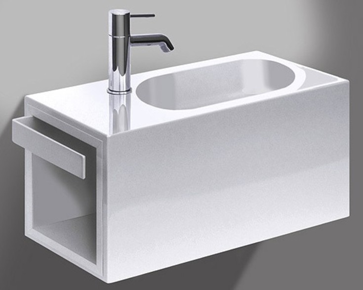 Alape XXS2 servant, 58x23,6 cm, høyre, hvit