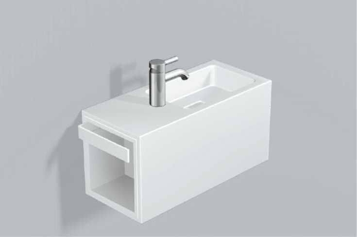 Alape XXS2 servant, 58x23,6 cm, høyre, hvit