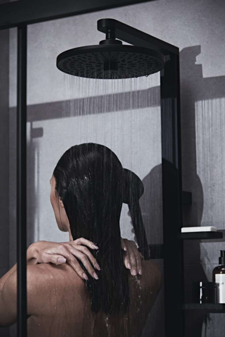 Ideal Standard Alu+ brusesæt, vandbesparende,  mat sort