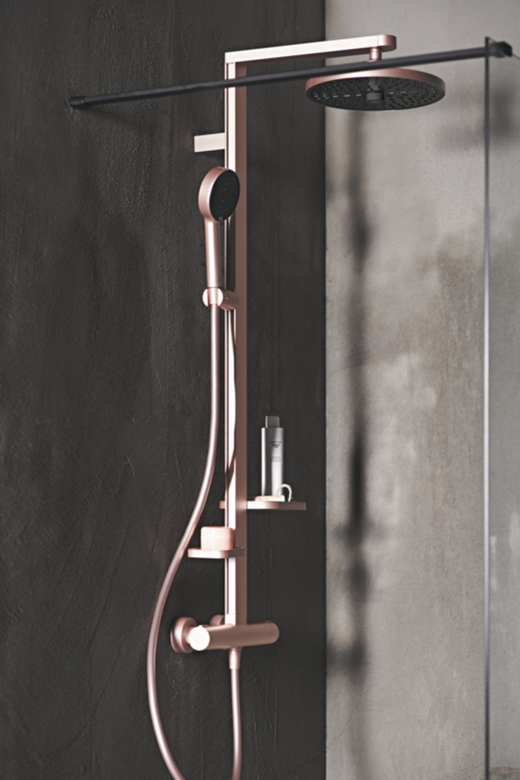 Ideal Standard Alu+ brusesæt, vandbesparende,  rosa guld