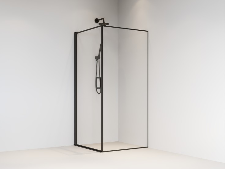 Brasta Kristina Frame hörndusch, 89,1x89,1 cm, klart glas, svart profil