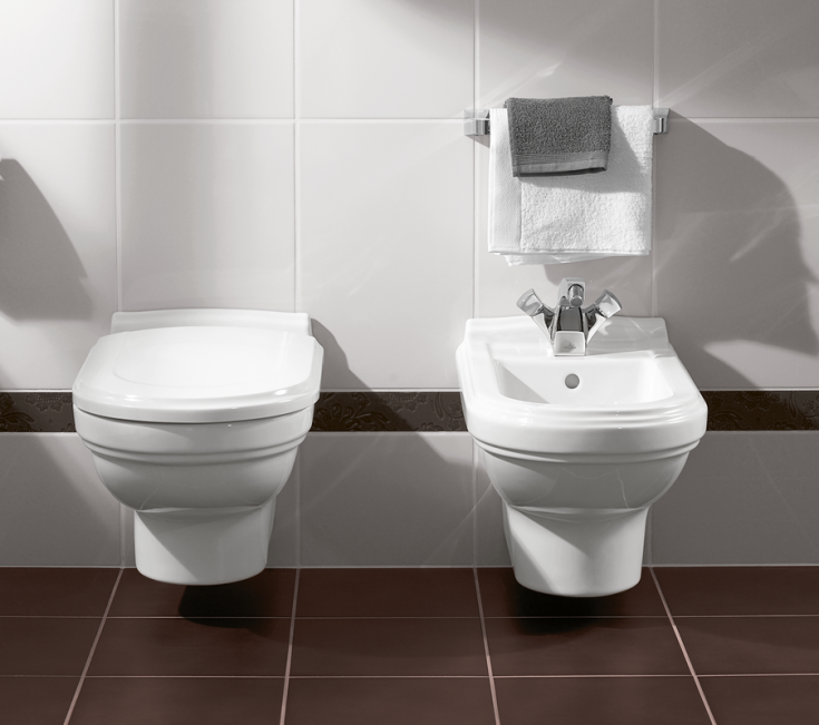 Villeroy & Boch Hommage væghængt toilet, rengøringsvenlig, hvid