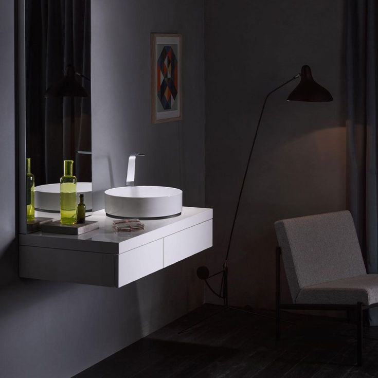 Alape Unisono tvättställ, Ø37,5 cm, vit