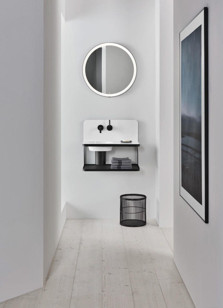 Alape S19 tvättställ, 60x49,7 cm, vänster, vit