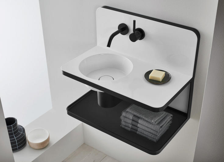 Alape S19 tvättställ, 60x49,7 cm, vänster, vit