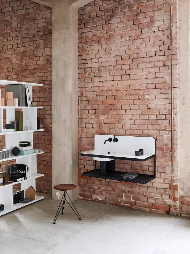 Alape WP.S19.1 håndvask, 100x47,7 cm, venstre, hvid