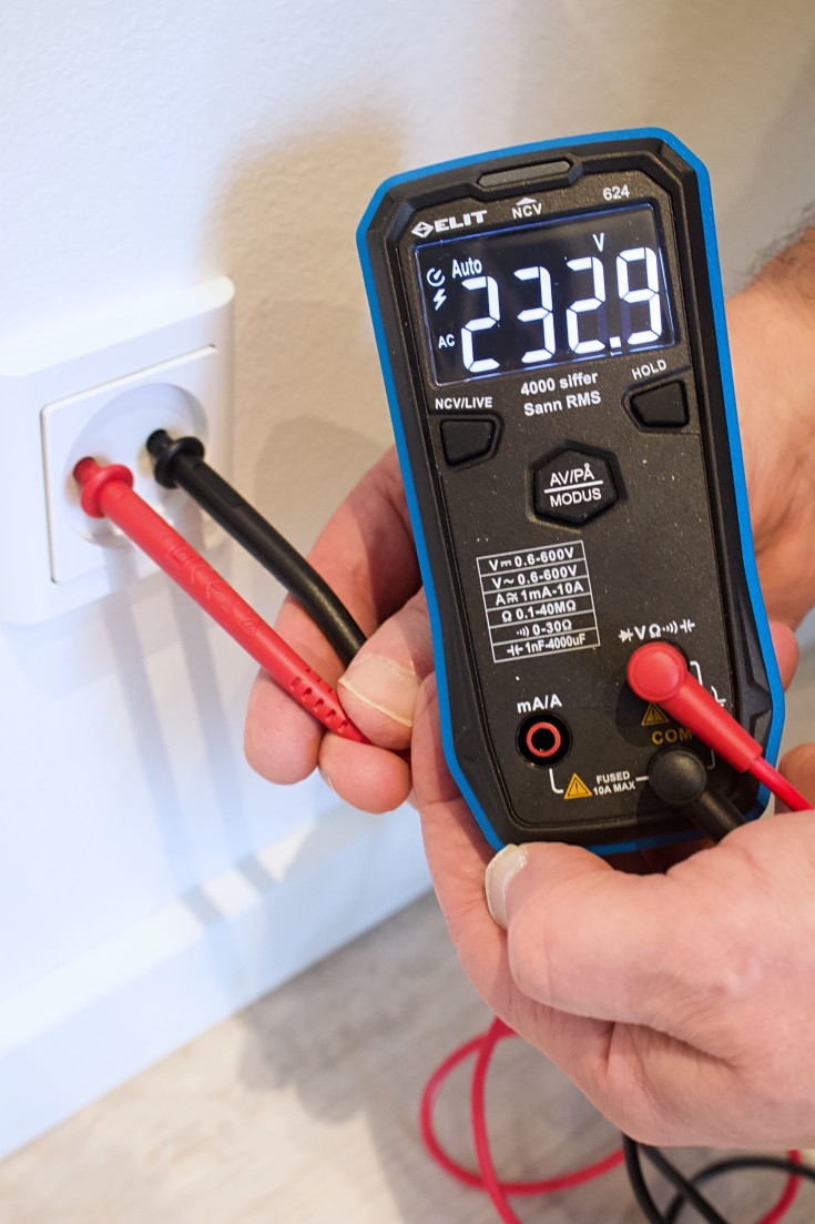 Multimeter sann RMS, smart automatisk rekkeviddevalg, Elit 624