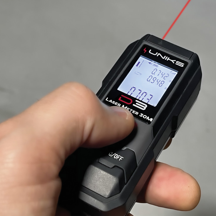Laseravståndsmätare i fickformat. Upp till 30 meter, UNIKS D3