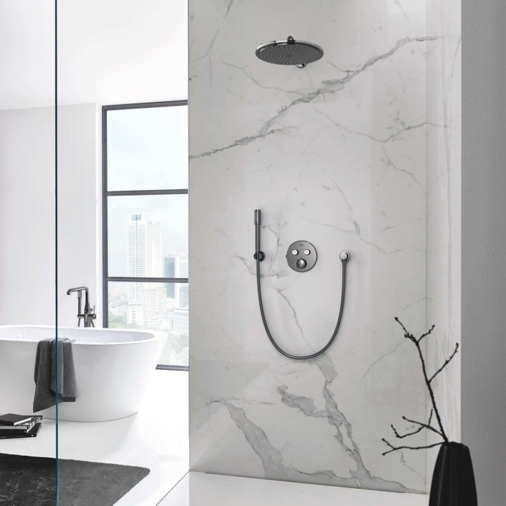 Grohe Rainshower Cosmopolitan brusehoved, Ø31 cm, vandbesparende, sort krom