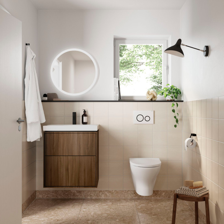 Ifö Spira 6265 vägghängd toalett, rengöringsvänlig, vit