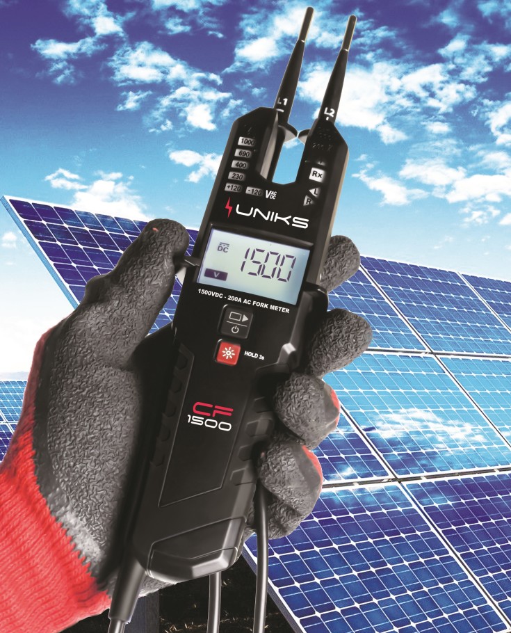 Spændings-/gennemgangstester  med åben strømtang, Uniks CF1500D