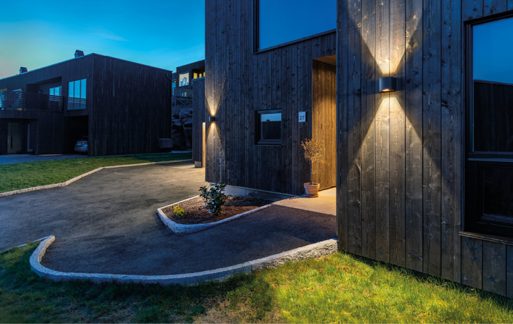 SG Artes Round udendørs væglampe, 2700K, grå